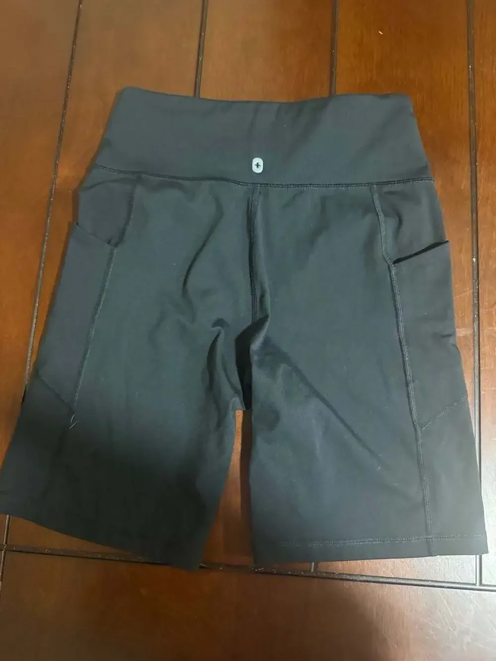 FIGS Women's High-Waisted Activewear Bike Shorts with Side Pockets